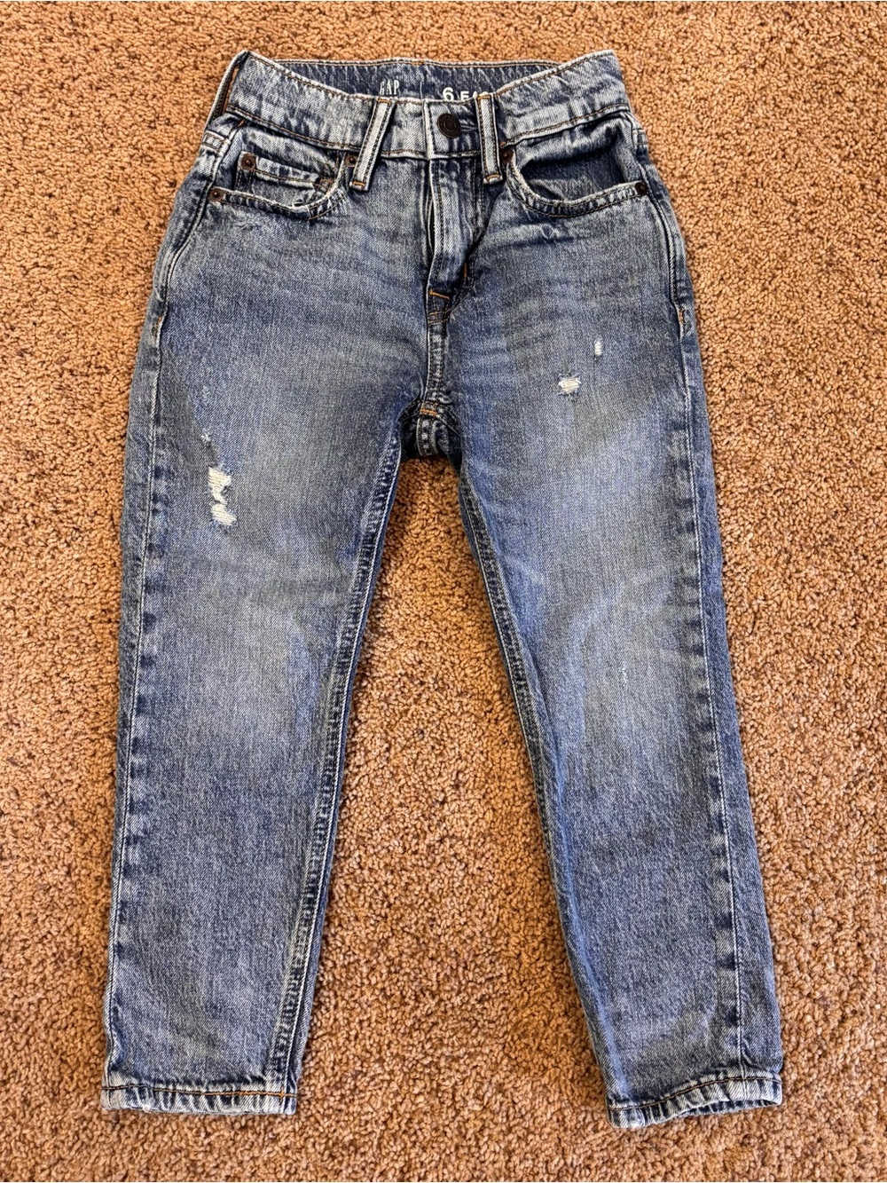 Gap Kid’s Distressed Blue Denim Jeans, size 6 Slim.